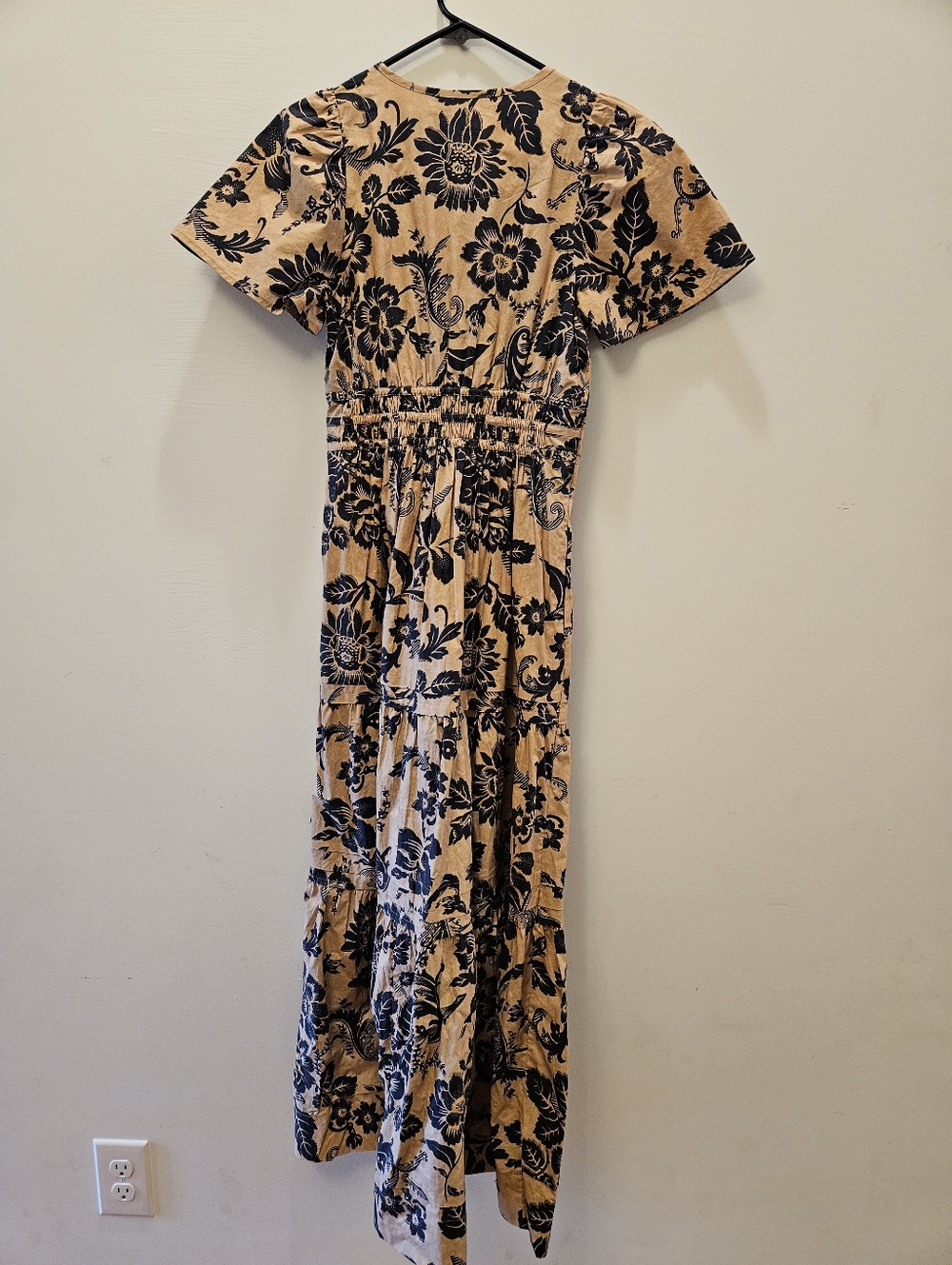 Anthropologie The Somerset Maxi Dress XS Tan/Navy - Picture 4 of 4